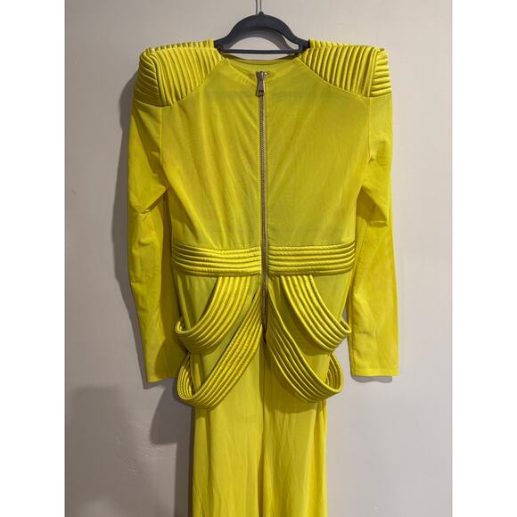 NWT Zhivago Empty Streets Sheer Stretch Mesh Formal Gown Acid Women's Size US 10 - Picture 5 of 8